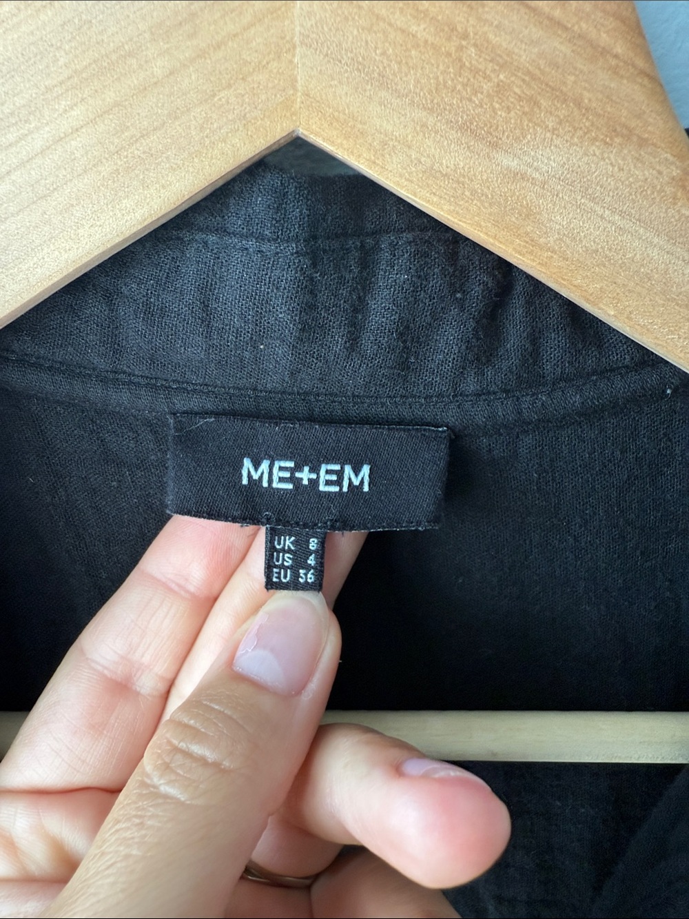 ME+EM Black Cheesecloth Relaxed Midi Day Dress - Picture 4 of 8